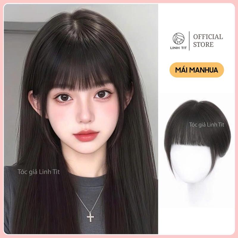 BẢN MỚI Phủ hói mái Manhua DS 3 kẹp rẽ đảo full ngôi kích thước 8*9cm chất liệu lưới tàng hình TÓC GIẢ LINH TÍT