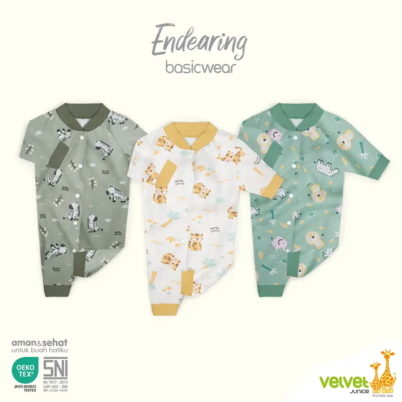 Velvet Junior Jumper Bayi Sleepsuit Oblong - Size Newborn 0-3 Bulan Basic Wear 0