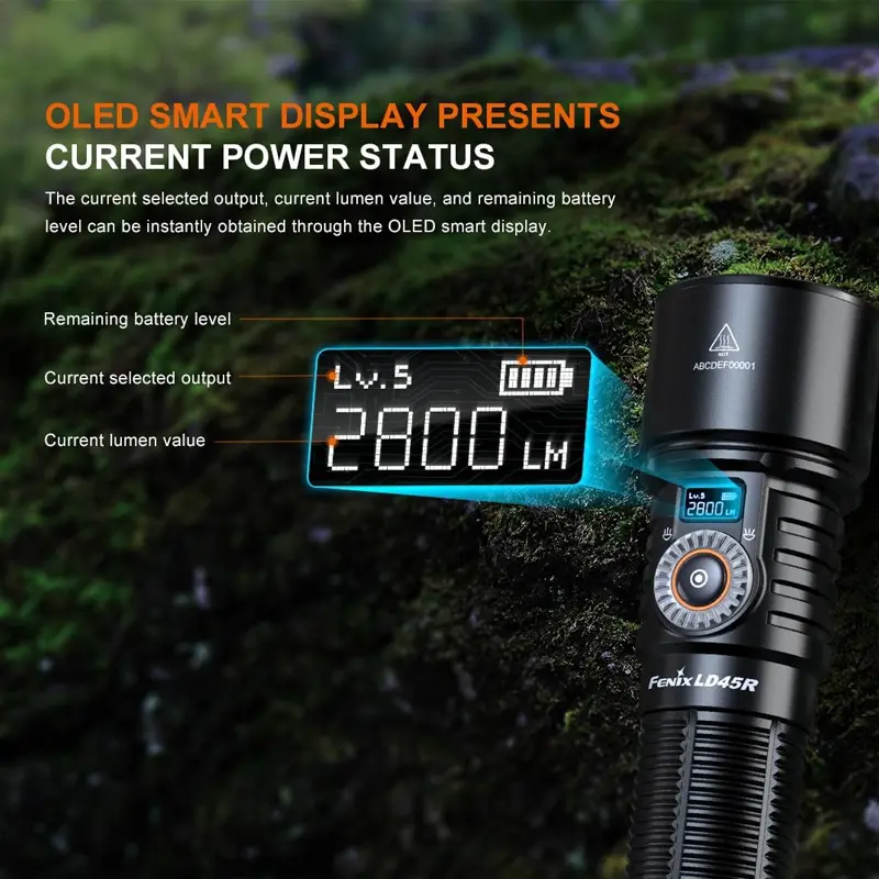 Fenix LD45R LED Flashlight Digital Focusing 2800 Lumens Senter Fenix LD 45R Flash Light Garansi Resmi 7