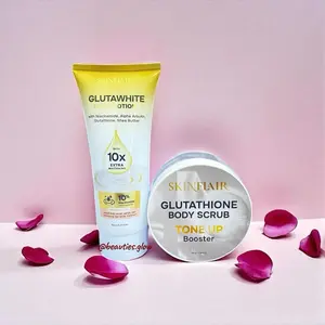 SKINFLAIR Paket Bundling [New Glutawhite Milky Lotion & Glutathione Body Scrub] Lotion Pencerah Perawatan Tubuh Mencerahkan