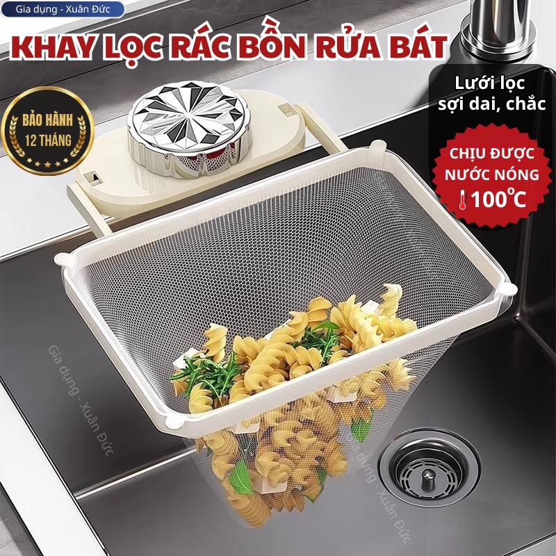 Lọc rác bồn rửa bát chất liệu nhựa cốc hút bám chắc bề mặt có túi lọc thuận tiện khi dùng
