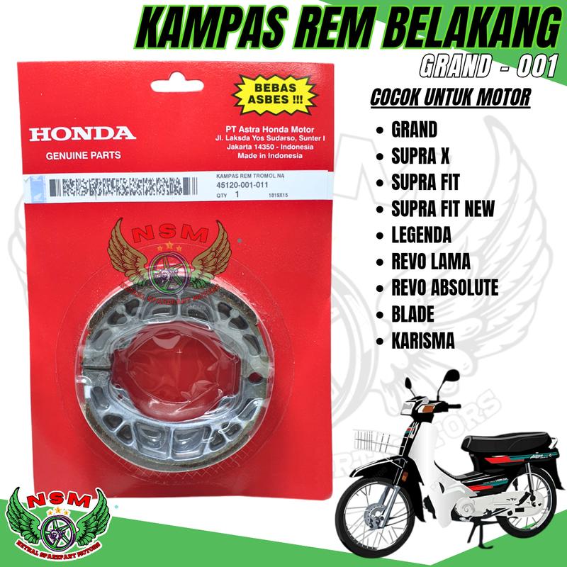 Product Introduction of PAKET 2ITEM KR3 KAMPAS REM CAKRAM DEPAN SUPRA X + KAMPAS REM BELAKANG SUPRA X,LAGENDA,GRAND,SUPRA FIT,ASTREA 16