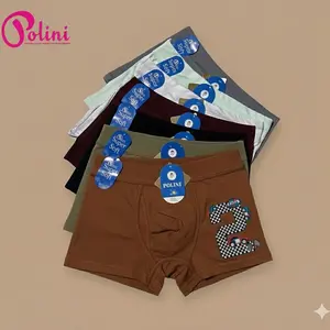 3,6 PCS | Boxer Anak Laki Laki POLINI 505 Bahan KATUN Tebal Lembut / CD Dalaman Celana Pendek Anak Usia 3 - 15 Tahun