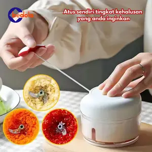 Mini chopper tarik tangan manual chopper serbaguna chopper gilingan penghalus bumbu