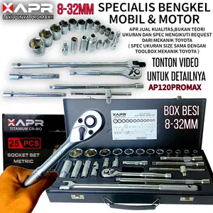XAPR AP120PROMAX kunci socket set untuk bengkel mobil resmi dan motor sock set sok L andalan mekanik Baut Car Mesin