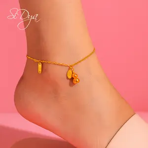 SiDya - Gelang Kaki Labu Fortuna Mewah Bahan Titanium Premium Anti Karat Perhiasan Wanita Modern
