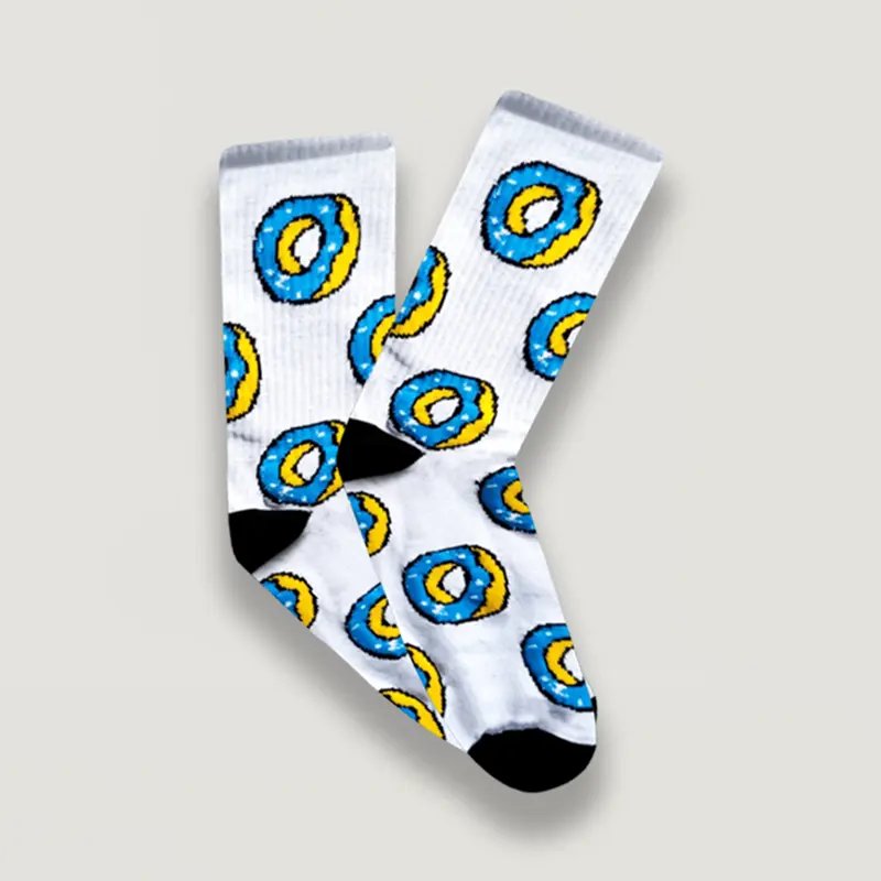 KAOSKAKI DISTRO / KAOS KAKI SKATE / KAOSKAKI SEKOLAH - Donat Blue P1 Pria Hitam Motif Wanita Unisex Dewasa Casual Panjang 3