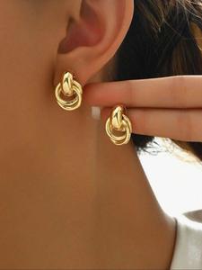 Pendientes de acero inoxidable para mujer, joyería elegante para el trabajo con diseño geométrico, una declaración de moda audaz para cualquier ocasión