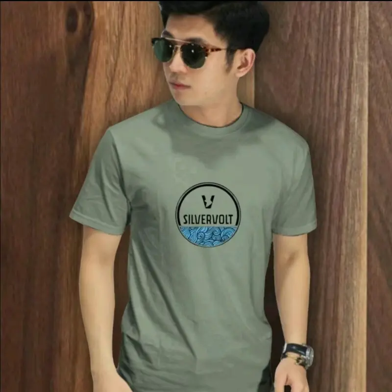 Kaos distro pria lengan pendek hijau sage original silvervolt Sablon premium 4