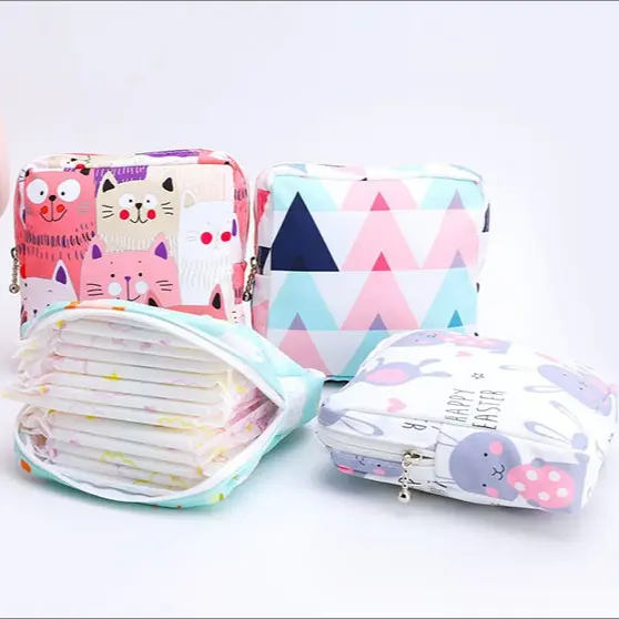 A thickened waterproof menstrual bag aunt towel storage bag, makeup bag storage bag large capacity