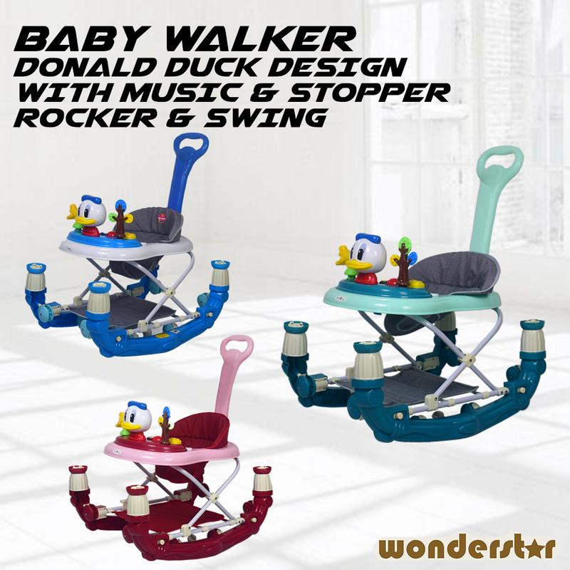 DONALD DUCK DESIGN BABY WALKER WITH ROCKER & SWING 6-12 MONTHS - TikTok ...