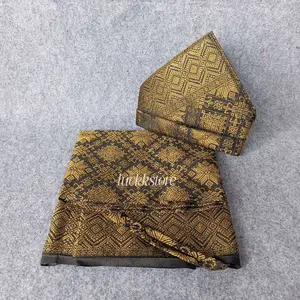Setelan kain songket rumpak&tanjak Palembang/Set tanjak songket Melayu pria&rumpak dewasa dan anak-anak