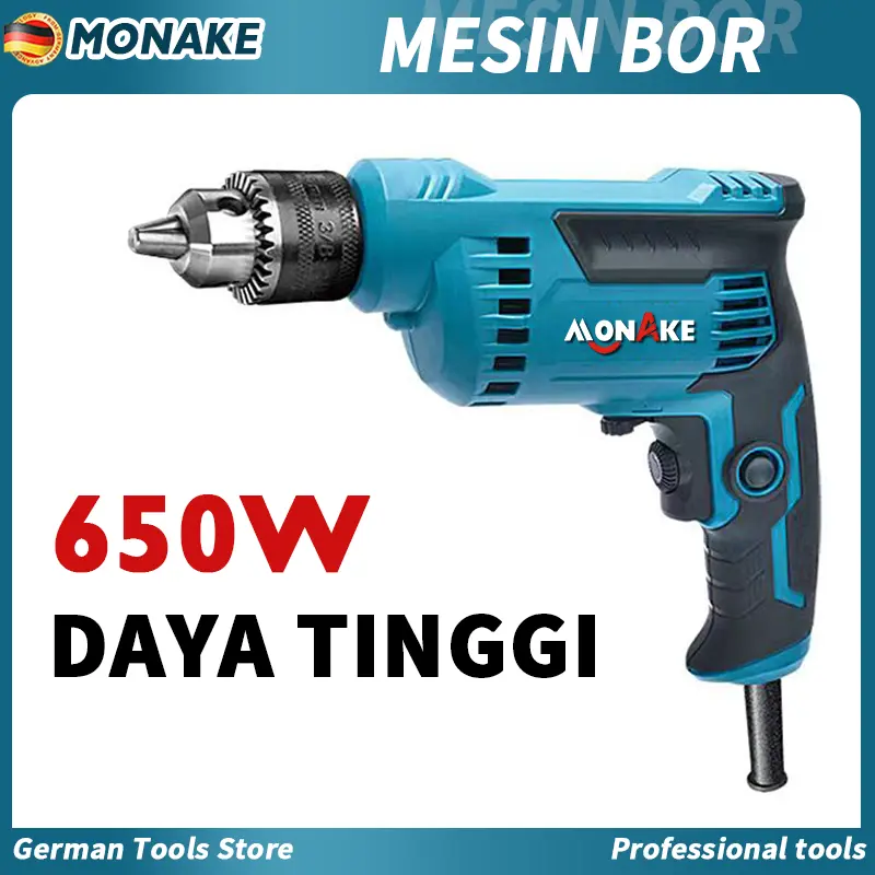 Monake Germany tools Mesin Bor Listrik Impact Drill Electric Drill 10mm Bolak Balik NESO