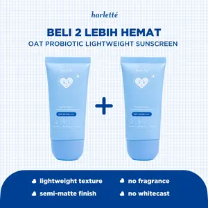 [BELI 2 LEBIH HEMAT] Harlette Oat Probiotic Lightweight Sunscreen SPF 50 PA++++ | Sensitive, Acne Prone, UV Protection, Skin Barrier, Melindungi Wajah dari Sinar Matahari, Berjerawat