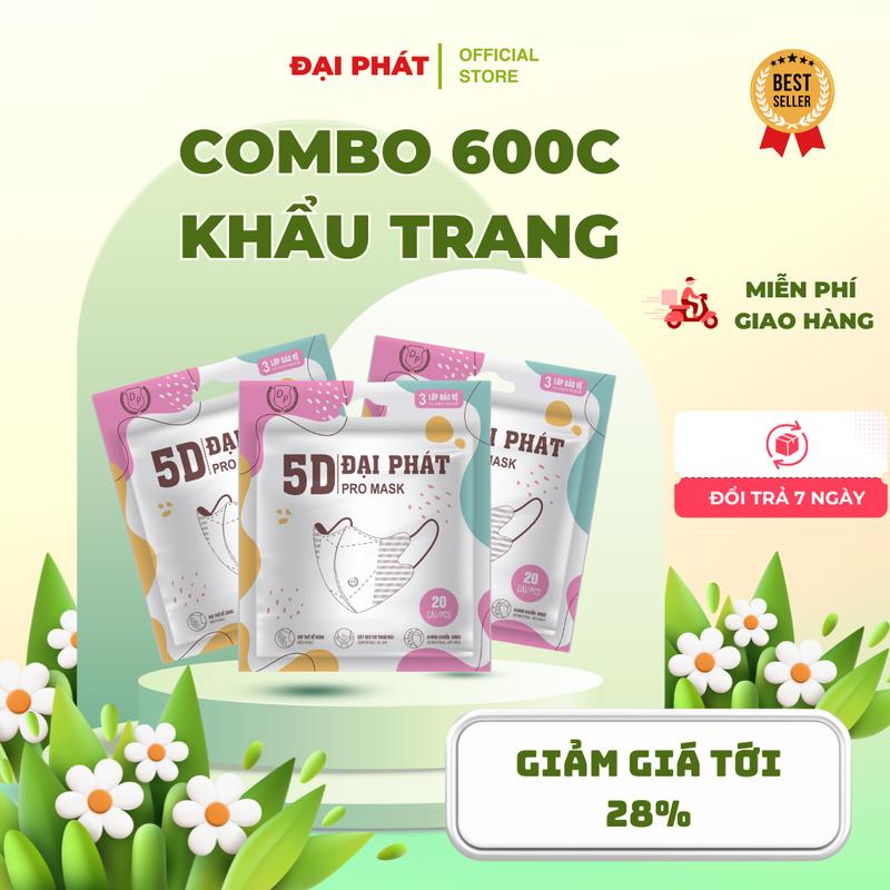  Thùng 400 Chiếc Khẩu Trang Đại Phát - Kháng Khuẩn - Ngăn Ngừa Bụi Mịn - Chống Tia Uv 