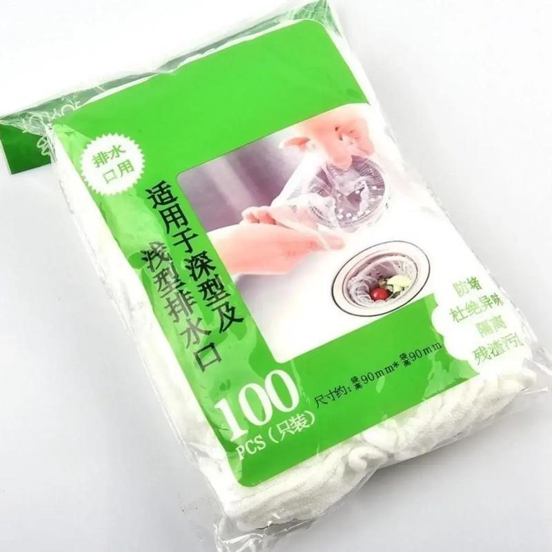 Bịch 100 túi lọc rác bồn rửa chén bát, túi lưới lọc rác chậu rửa bát, bọc đựng…