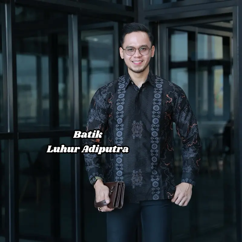 Etnik Abu Kemeja Batik Pria Lengan Panjang dan Pendek Katun Prima Premium Anak Muda S M L XL XXL 4L 5L Luhur Adiputra 4
