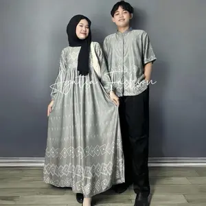 KAMARI Couple Pasangan Kondangan Gamis Simpel Elegan Baju Muslim