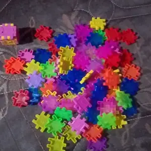 isi 100pcs puzzle kubus mini puzzle block warna warni mainan pelatih motorik anak