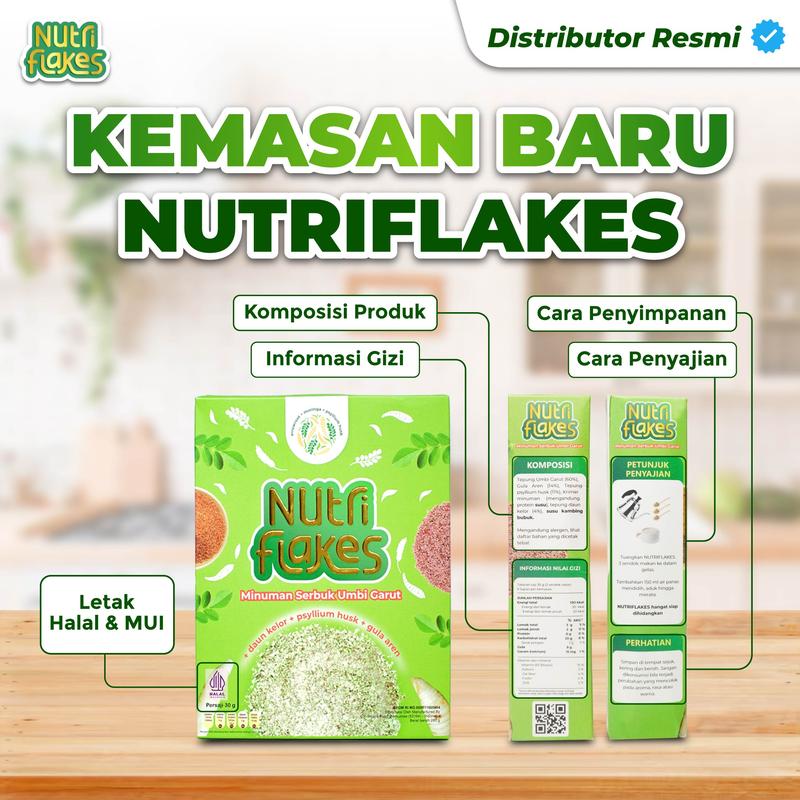 Nutriflakes Original 1 Box Sereal Umbi Garut  Bantu Keluhan Asam Lambung & Maag Bisa COD 2