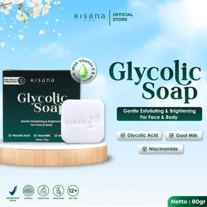 KISANA Brightening Glycolic Soap Bar - Sabun Eksfoliasi Wajah dan Tubuh