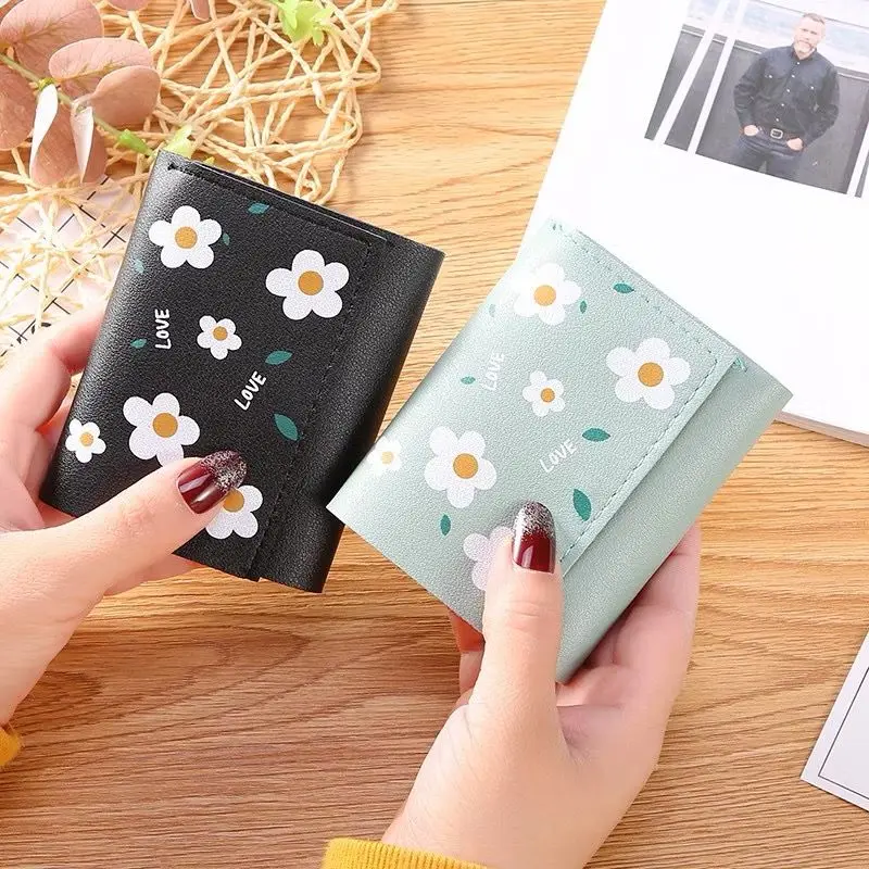 Dompet Lipat Mini Wanita A66 Motif Flower Fashion Wanita Korea Import Real Pict