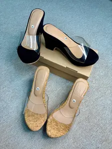 Jenniferloh1 - High Wedges Wanita - Sendal Selop Hak 8 cm Sandal