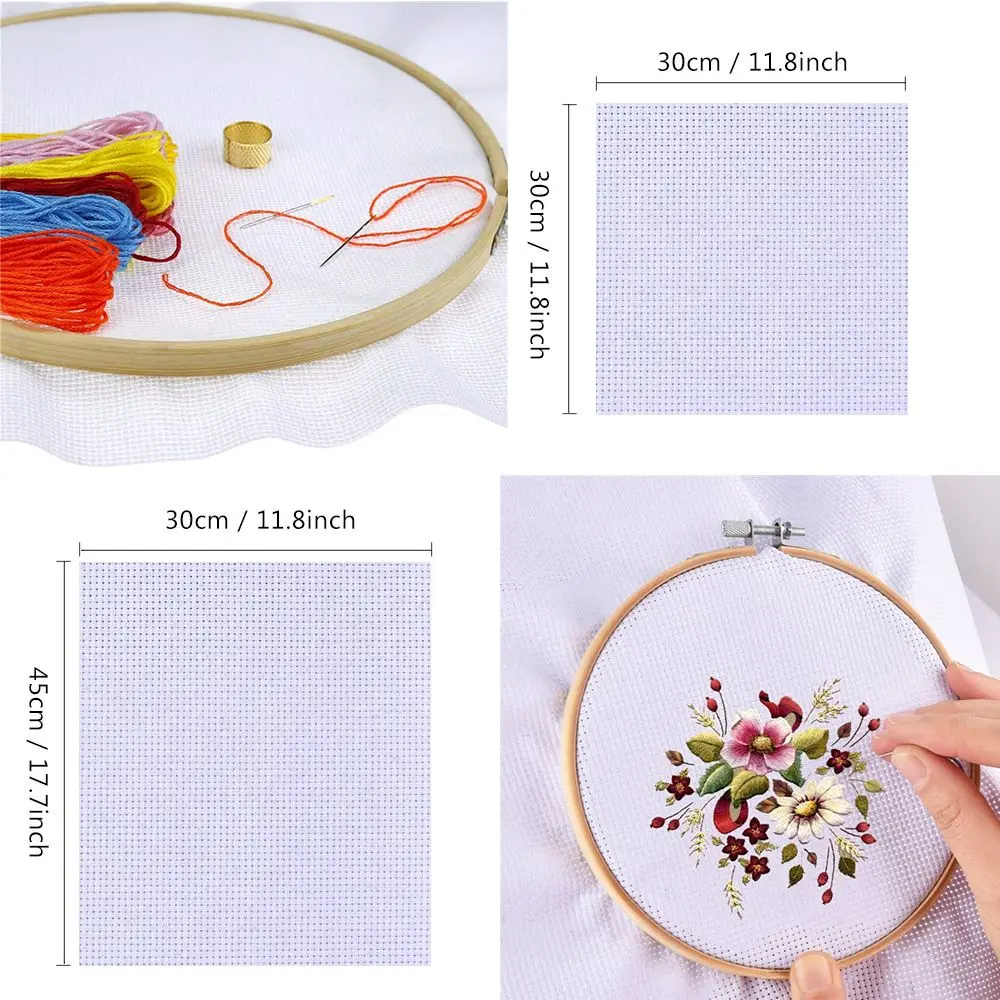 Handcraft Canvas Needlework Cotton Aida Cloth Cross Stitch Sewing Embroidery Fabric ,