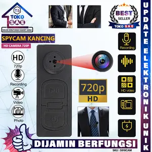 TOKOSAE Kamera Kancing S819 Shirt Button S918CAM DV HD Camcorder Portable Rekam Video Foto Audio untuk Dokumentasi Aktivitas Indoor Outdoor