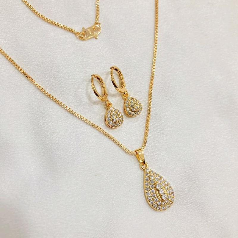 SET PERHIASAN LABU RUMBAY TITANIUM WANITA DEWASA 24K 2