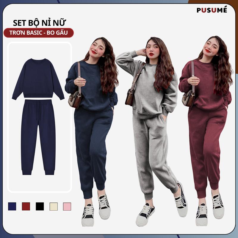  Bộ Nỉ Thu Đông Chất Vải Nỉ DÀY DẶN Có Bigsize Chất Vải Nỉ Ép Xịn Xò 1bộ Nặng 1kg Siêu Ấm Mặc Nhà Đi Chơi Nữ Women 