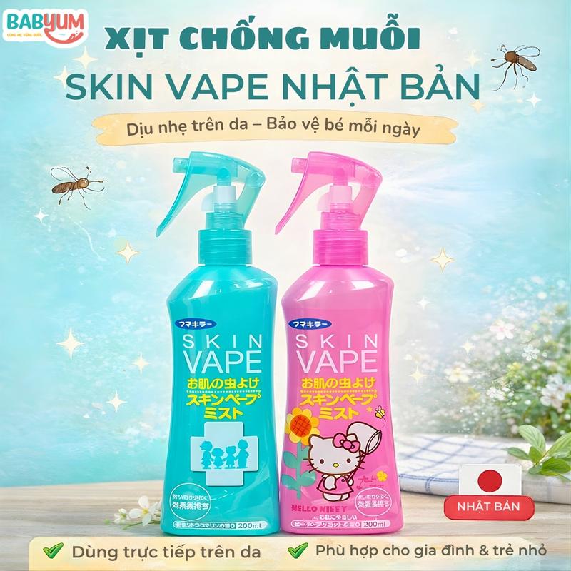  Xịt chống muỗi và côn trùng Skin Vape Nhật Bản Da nhạy cảm Không chứa cồn Không chứa paraben 