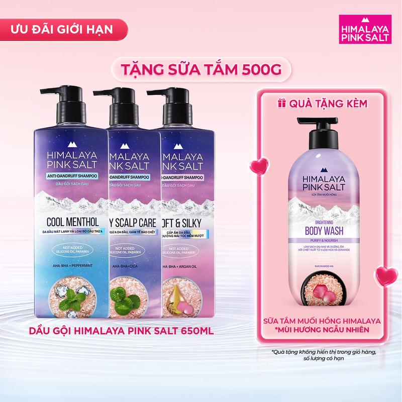 [LG Daily Beauty Official] Dầu gội sạch gàu muối hồng Himalaya Pink Salt 650ml