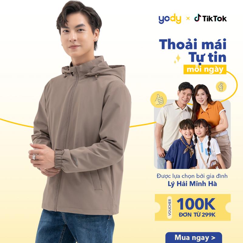 YODY Áo Khoác Nam Gia Đình 3C Pro 2 Lớp Có Mũ Cản Nước Cản Bụi  AKM6017