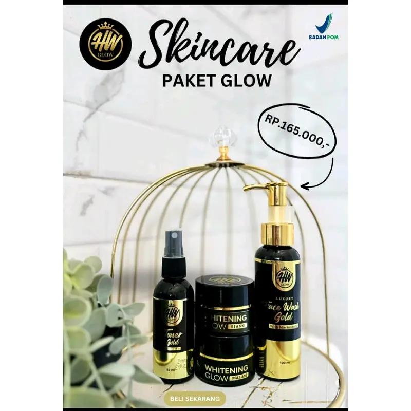 Skincare HW Glow, paket glow, 1 paket free parfum, mencerahkan dan memutihkan 0