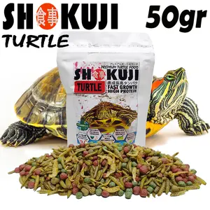50GR SHOKUJI PAKAN RES BRAZIL MONBI MAKANAN KURAKURA AIR AMBON PELET KURA DAMER MATAMATA CST TURTLE FOOD TERJAMIN LAHAP MAKAN