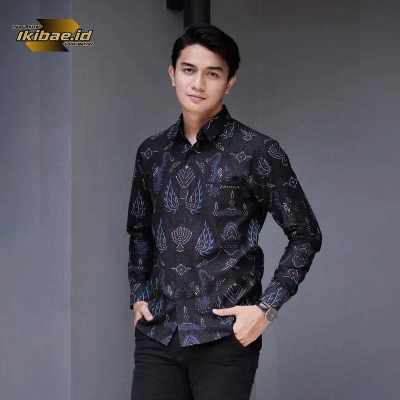 NEW KEMEJA BATIK PRIA TERBARU FORMAL CASUAL LENGAN PANJANG NYAMAN ELEGAN 1