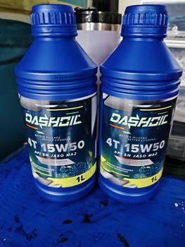 Product Review of DashOil 4T Semi Sintetik 15W50 API SN JASO MA2 1 LITER from 🎯**h C**🖤 1
