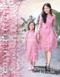 NYL MODE - Dres Vania Brokat Couple Ibu Anak Dres Brukat Payet Modern Dres Natal Tahun Baru Dres Anak
