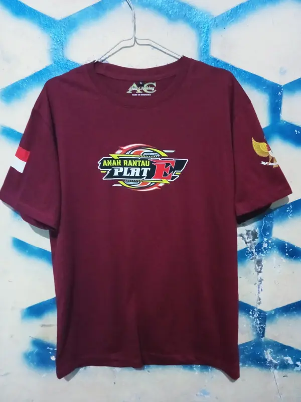 Kaos Plat E Anak Rantau Indramayu #KaosSablonPremium - Distro Oblong Katun Combed 4