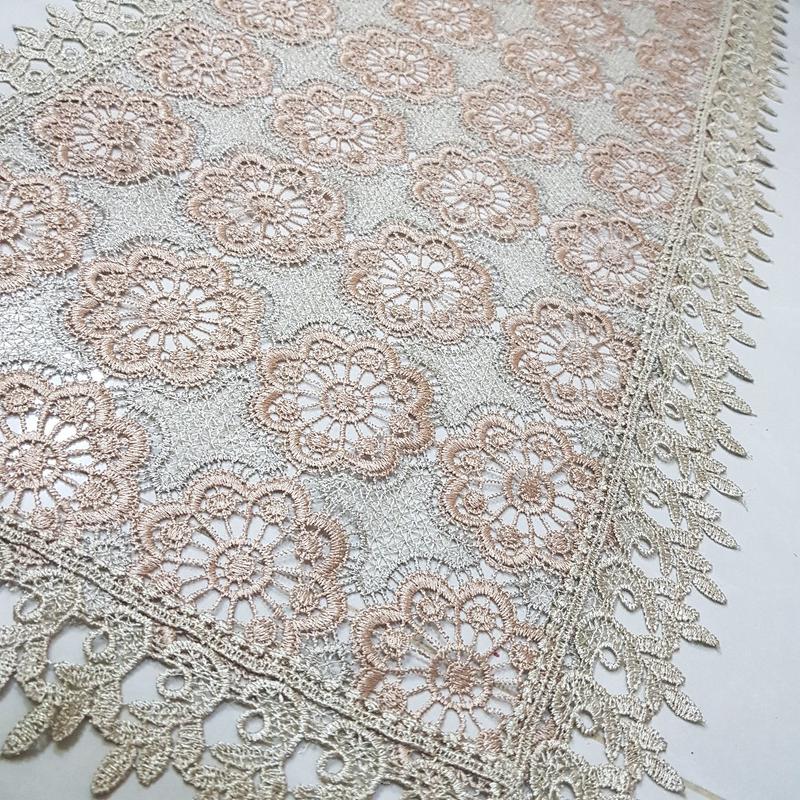 Product Introduction of taplak meja ruang tamu mewah ukuran 100 x 40cm rajutan bordir 11