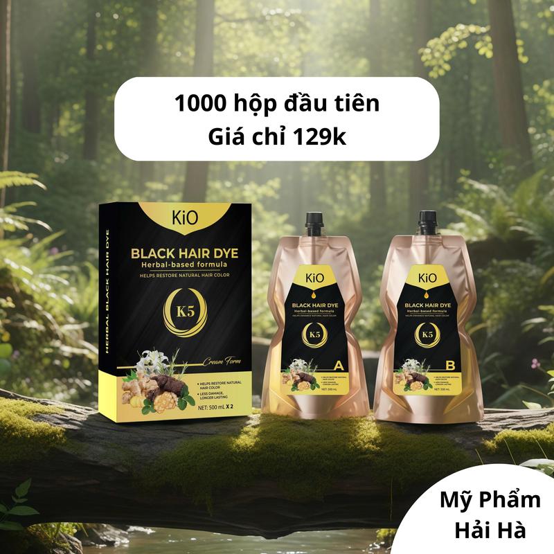 Nhuộm Đen Và Nâu Phủ Bạc KiO K5 Không Dính Da Đầu 500ml×2 Nhuộm Tóc Đổi Màu Tóc 