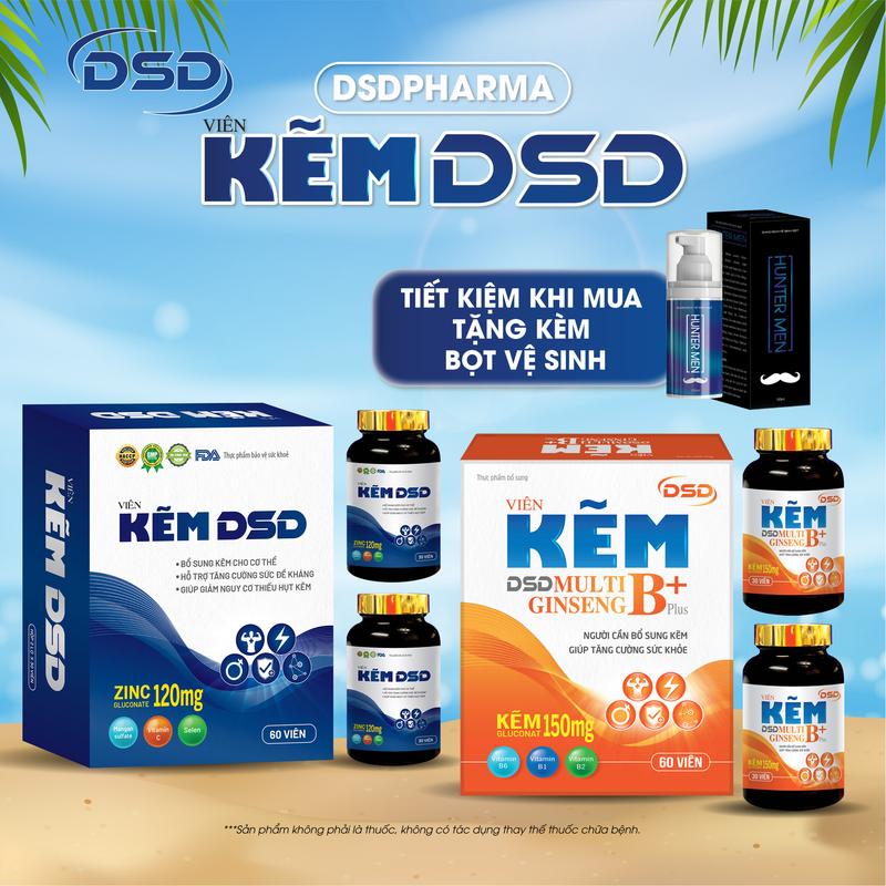 DSDPHARMA Kẽm DSD 30 Ngày 60 Ngày Bổ Sung Kẽm 150mg Viên Uống DSD Bổ Sung Kẽm Bi