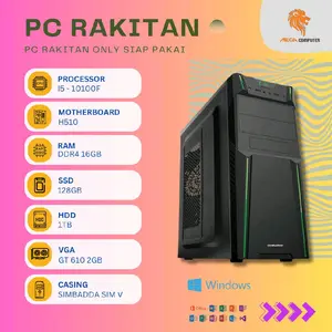 Pc Rakitan Komputer Core i5 10100F RAM 16GB SSD 128GB HDD 1TB VGA 2GB Siap Pakai Kantor / Sekolah / Rumah / Gaming / Multimedia