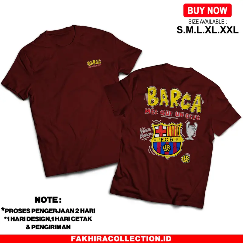 Kaos Visca Barca Mes Que Un Club - Baju Supporter Bola - Nyaman dan adem Unisex 2