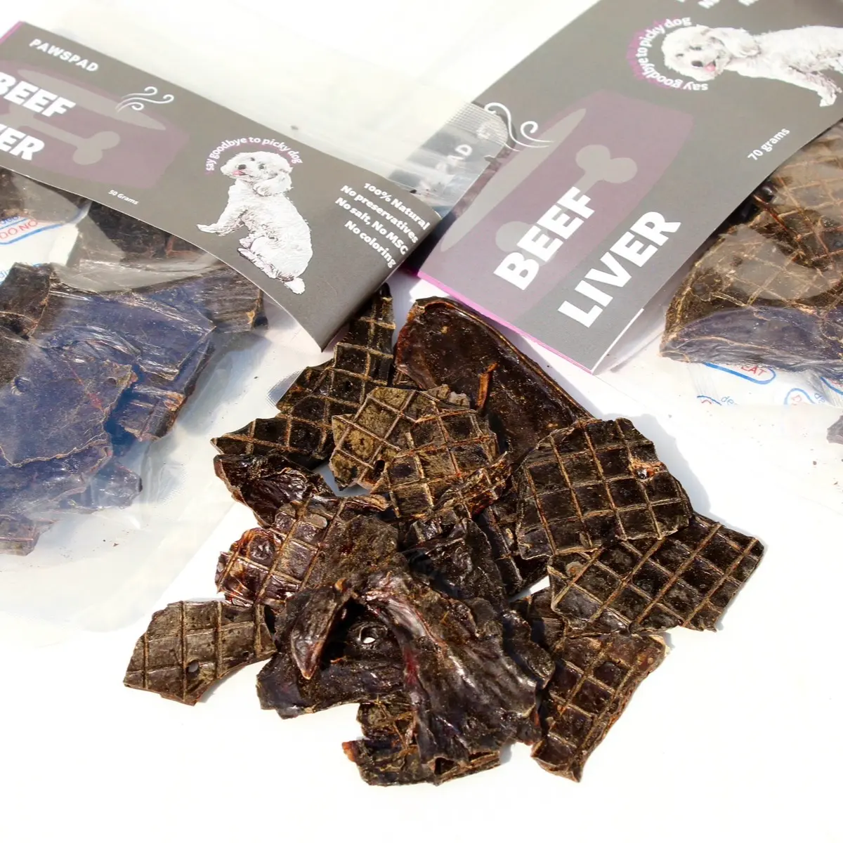 PAWSPAD LIVER SAPI Kering - Camilan Anjing 100% Alami Tanpa Pengawet 50 & 70 Gram