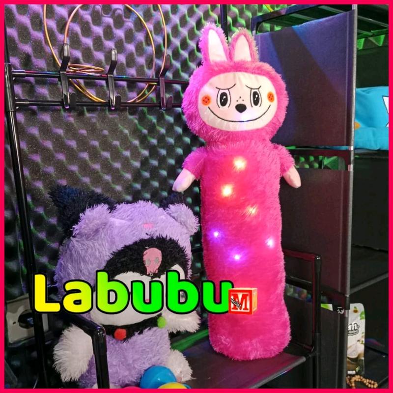BONEKA GULING LABUBU TINGGI 70CM PAKAI LAMPU LED NYALA THE MONSTER EXCITING MACARON Toys Mainan Hadiah 4