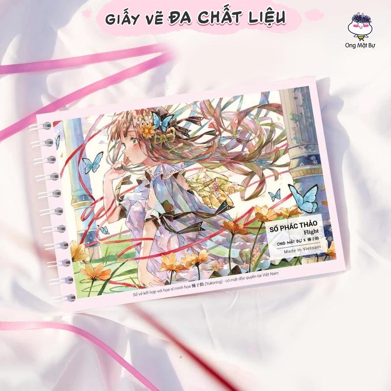 Sổ Vẽ Đa Chất Liệu Ong Mặt Bự - Sổ Phác Thảo Flᶖght A4 A5  - Sketchbook Không Kèm Tài Liệu Vẽ 