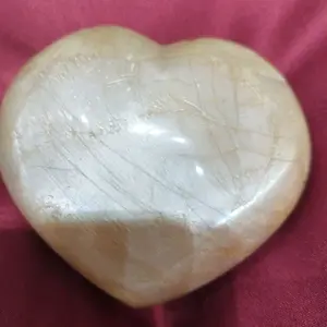 Natural Crystal Peach Moonstone Heart