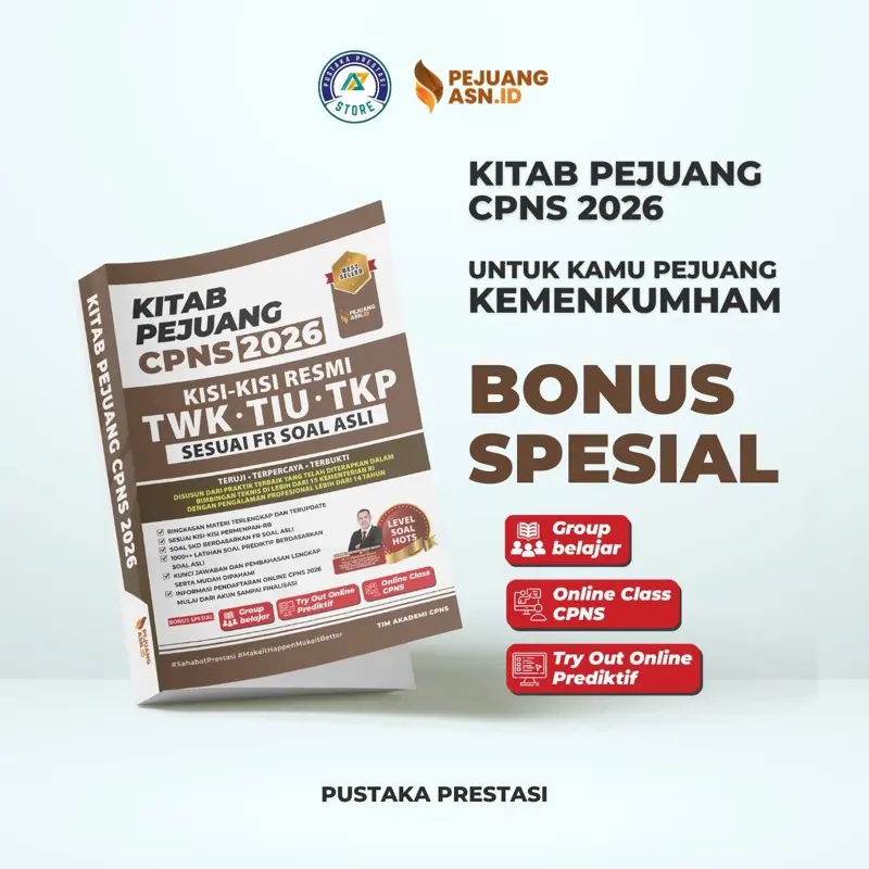 BUKU LOLOS SKD CPNS 2026 KEMENKUMHAM | KITAB PEJUANG CPNS 2026 TERBARU | Kisi-Kisi Resmi KEMENPAN-RB